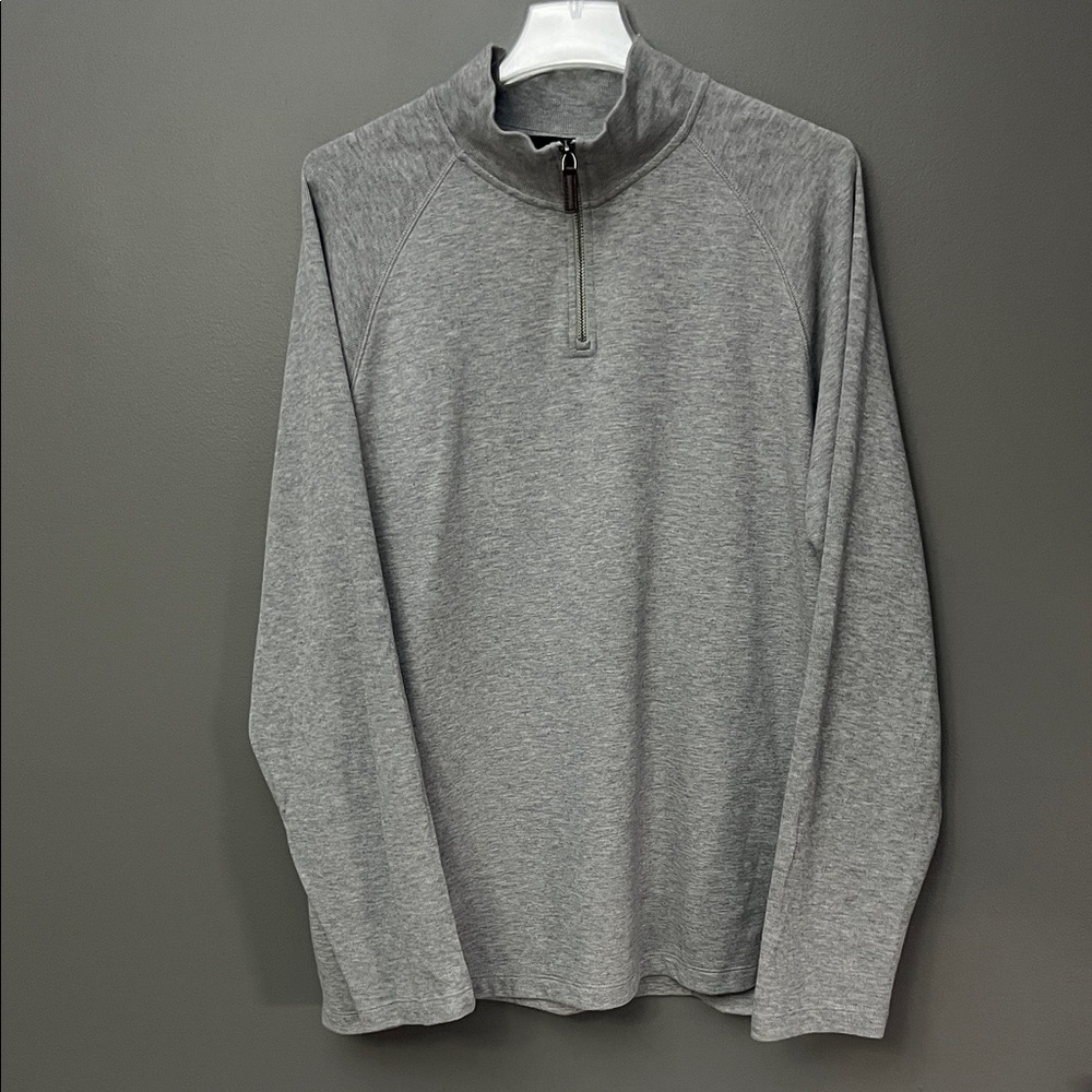 Vince Heather Gray 1/4 Zip Sweater Pullover Knit Top - Size XXL